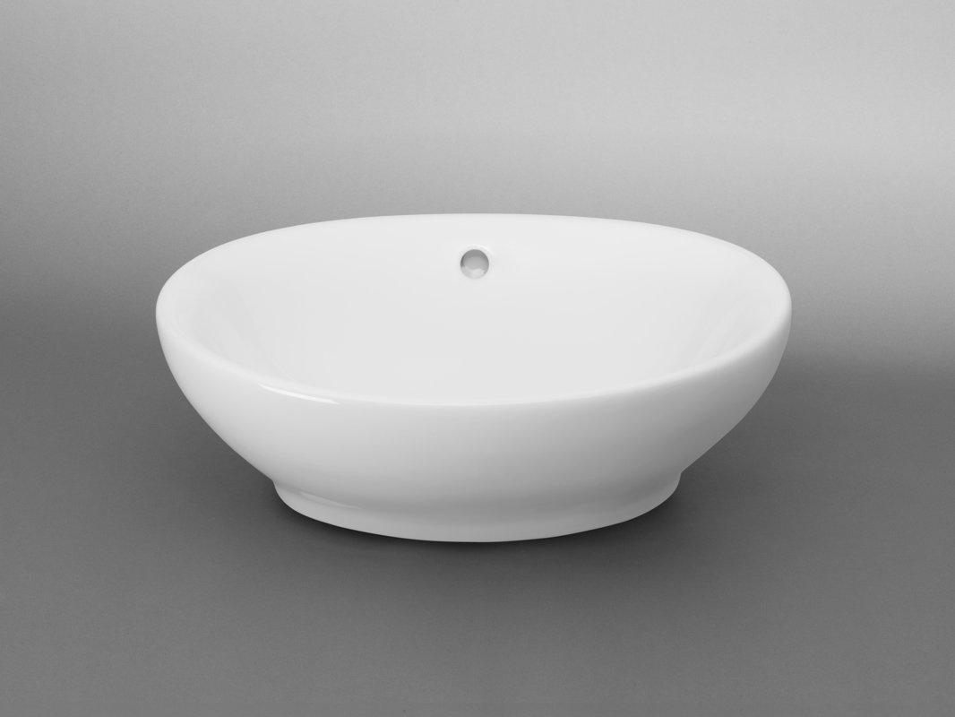 Ronbow Ceramic Oval Vessel Bathroom Sink with Overflow & Reviews Wayfair